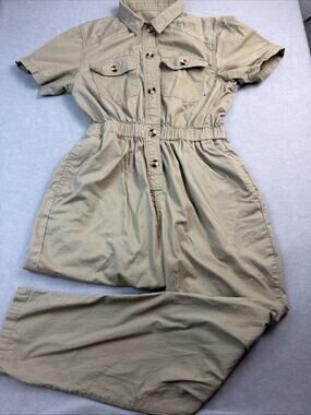 Passenger Womens Collar Unility Jumpsuit in Beige Size Small Camping Cargo Work